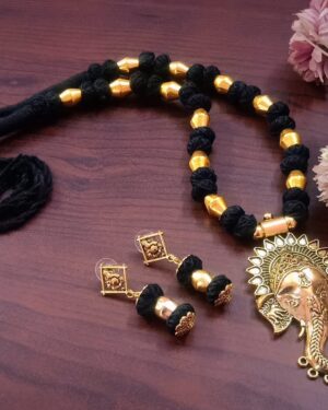 Gold Ganesha Necklace Set