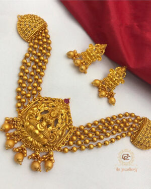 Gold Colour Lakshmi Choker with earings