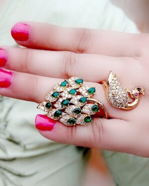 American Diamond Peacock Finger ring
