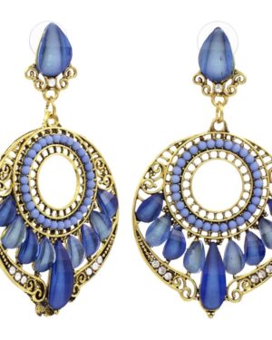 Blue Jhumki Earrings