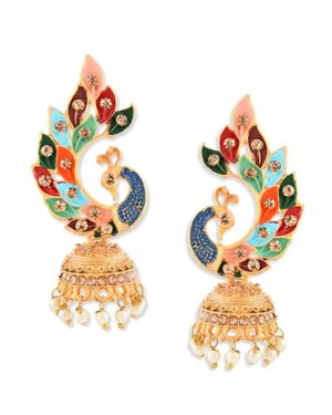 Multicolor Peacock Design Jhumki Earring